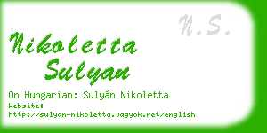 nikoletta sulyan business card